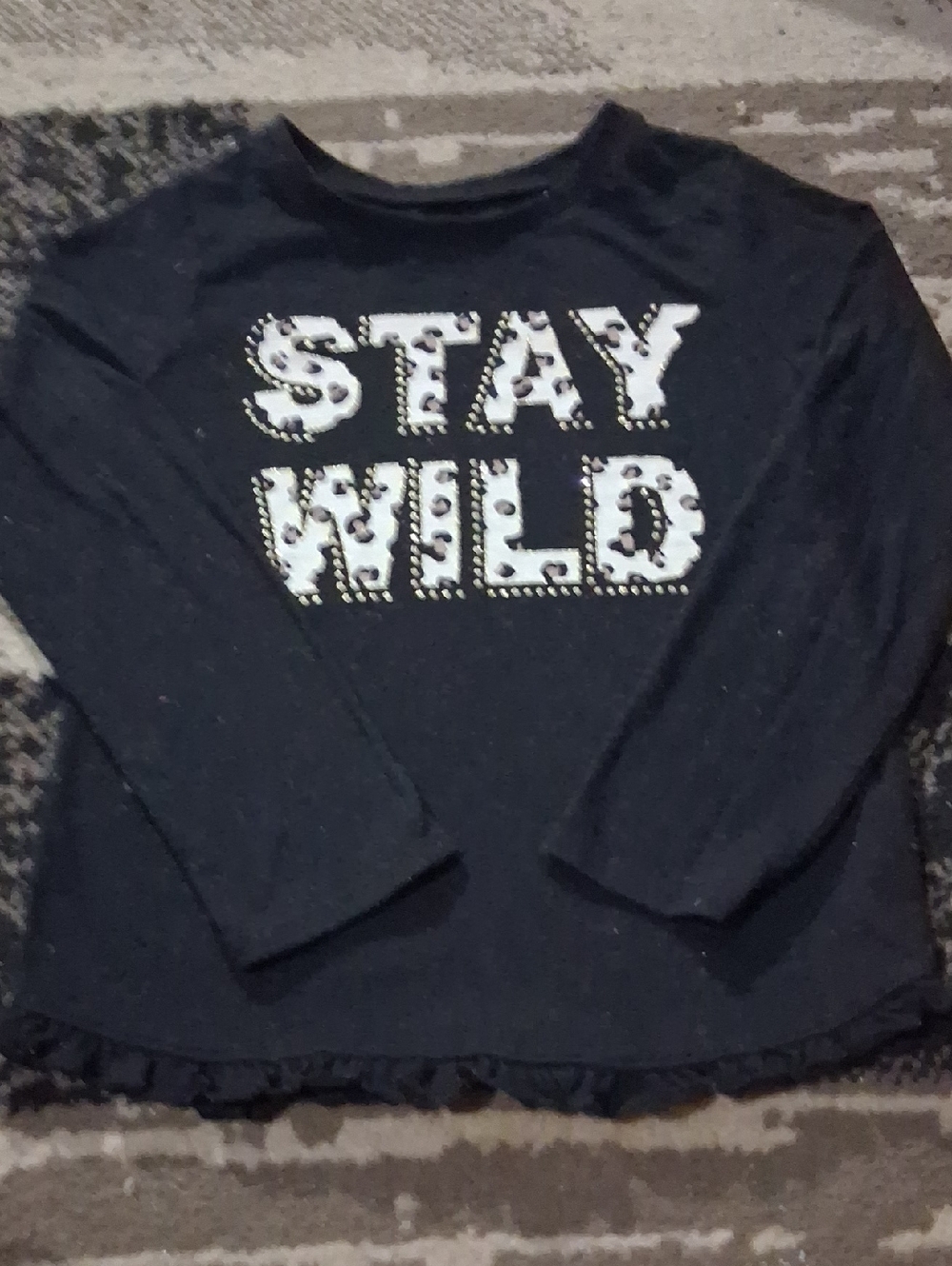 Garanimals Navy Long-Sleeve "Stay Wild" Tee with Stud Accents